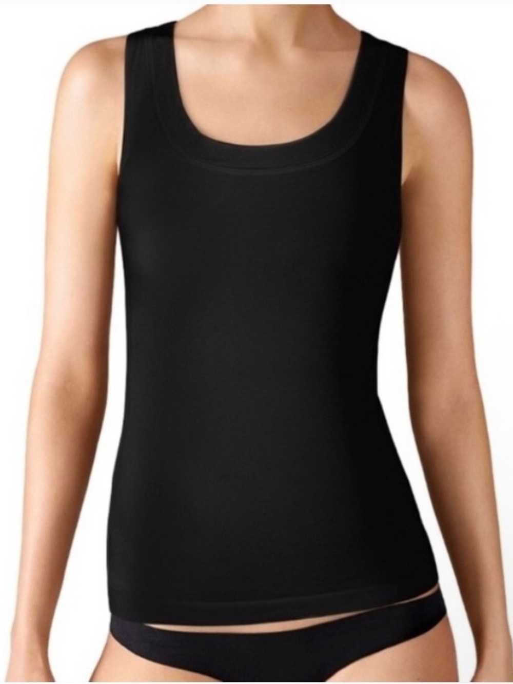 Wolford Black Scoop-Neck Fitted Tank